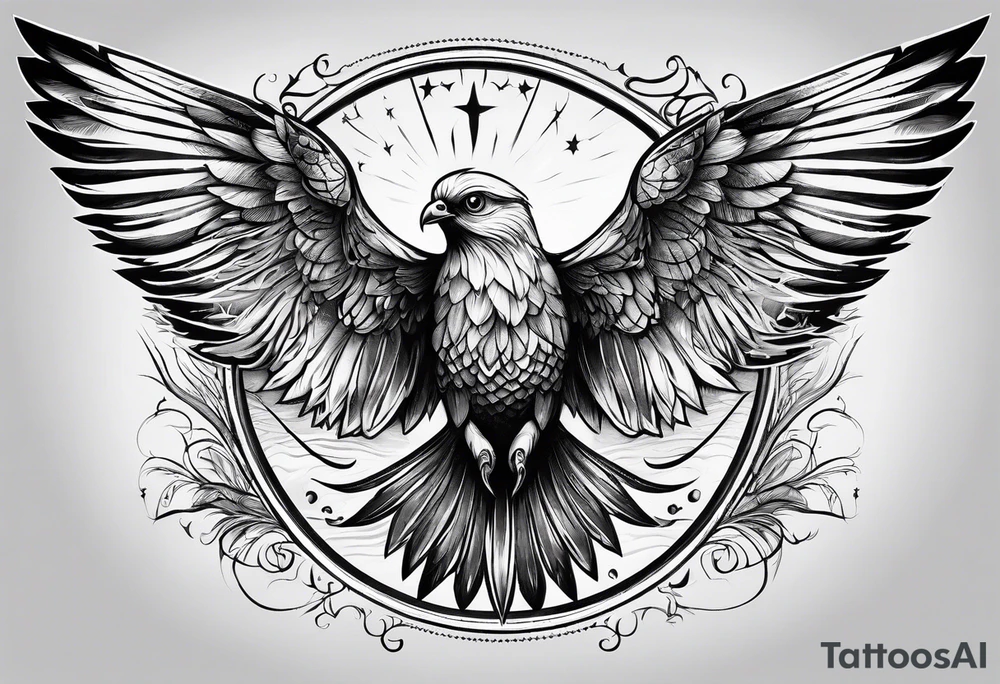 Fliegende weisse Taube tattoo idea