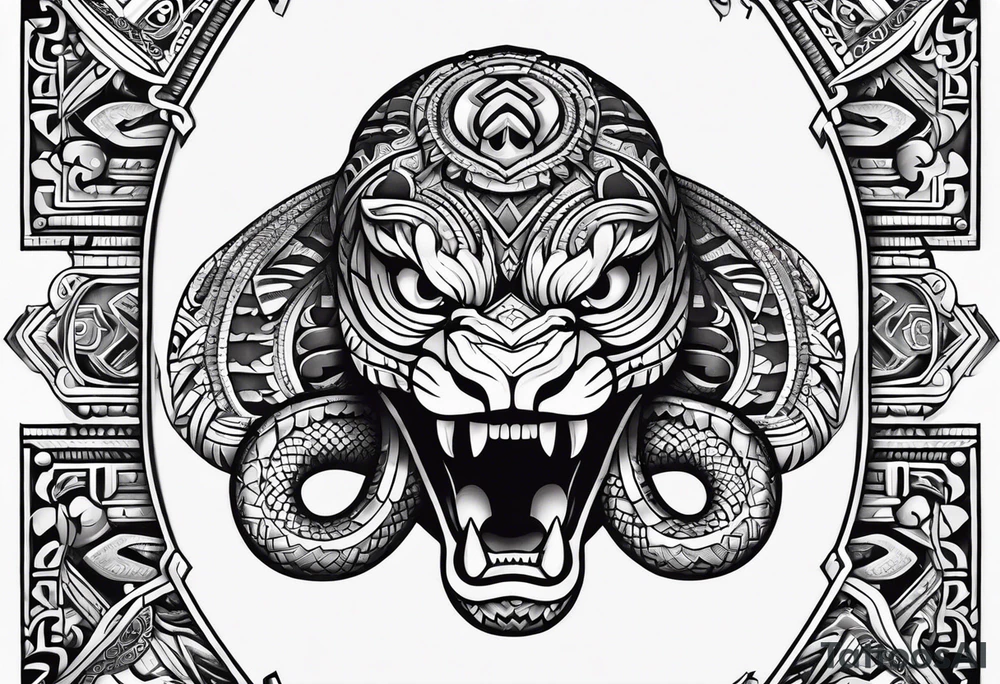 Aztec snake tattoo idea