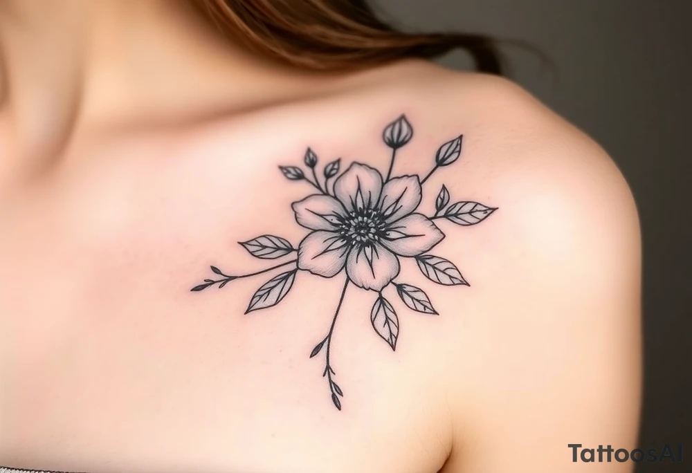 July December January birth flower diamond tattoo idea