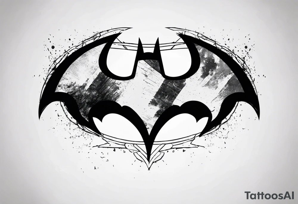 batman symbol, grunge, no circular tattoo idea