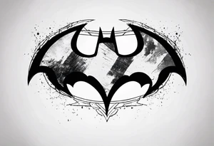 batman symbol, grunge, no circular tattoo idea