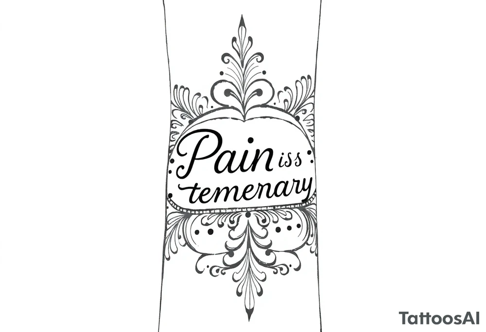 Indian style Henna tattoo for the inner wrist including word pain is temporary. tattoo idea