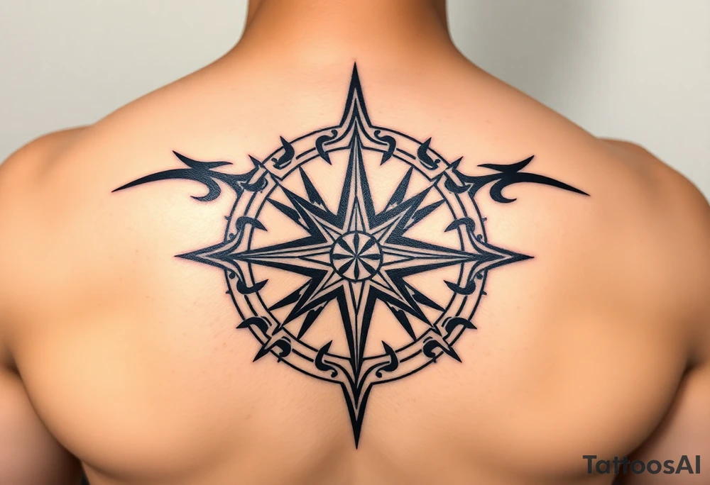 Compass rose tattoo idea