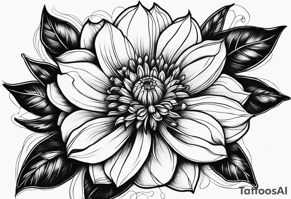 Neotraditional flowers tattoo idea