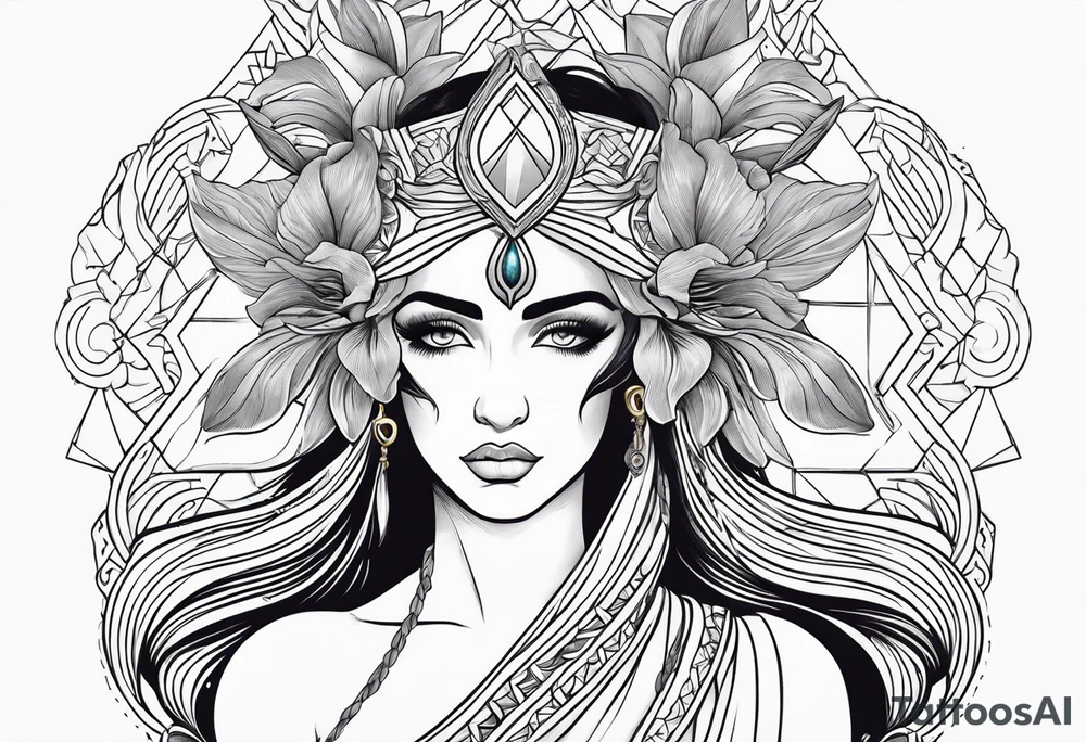 Greek goddess iris tattoo idea