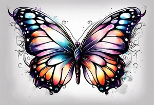 Butterfly with one Angel wing tattoo idea