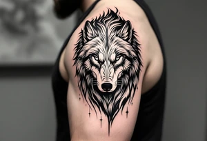 mongolian grey wolf that looks simple tattoo idea