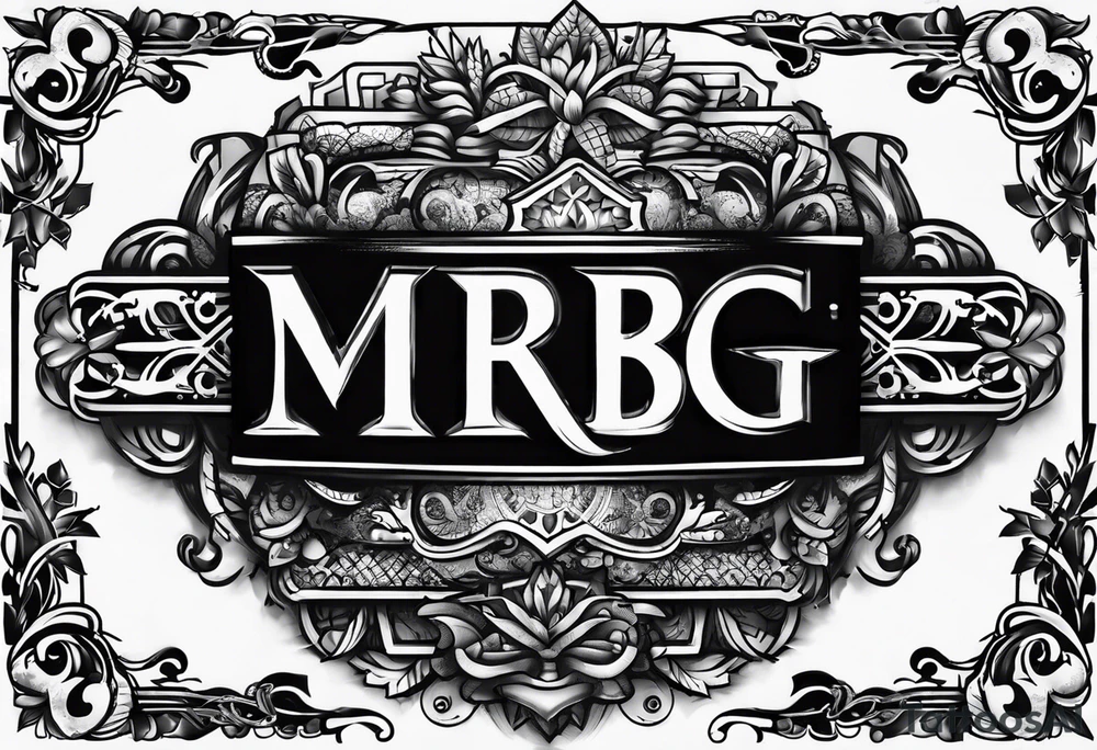 logo-type tattoo word "MRBG" tattoo idea