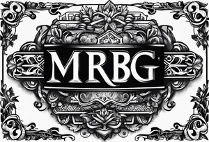 logo-type tattoo word "MRBG" tattoo idea