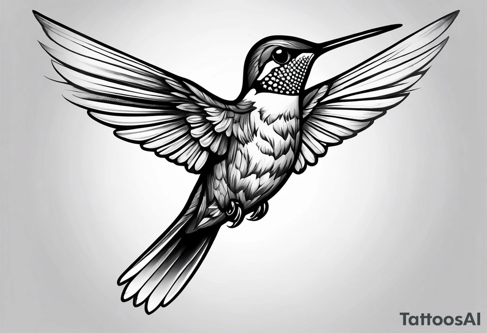 Hummingbird wings spread tattoo idea