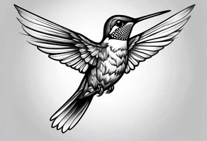 Hummingbird wings spread tattoo idea