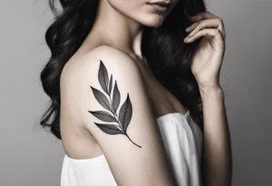 Create a delicate tattoo with beautiful flowing and delicate leaves in fineline minimalistic style tattoo idea