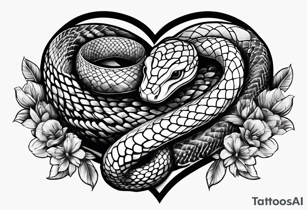 a snake wrapped around a heart tattoo idea