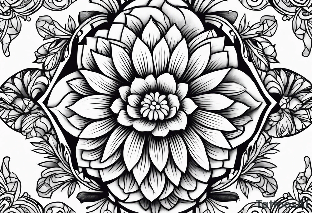 flower sleeve tattoo idea