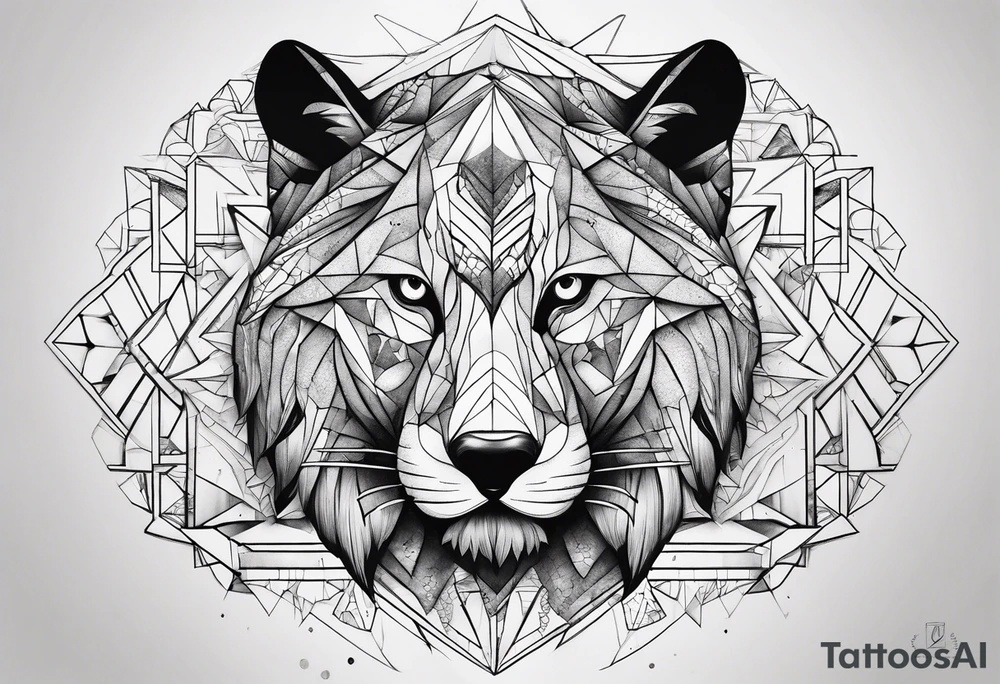 Geometric animal tattoo idea
