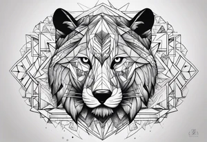 Geometric animal tattoo idea