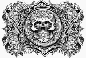 Ukrainian symbols in Chicano style tattoo idea