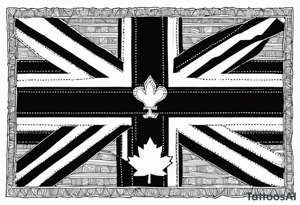 negative blackwork of Alberta flag tattoo idea