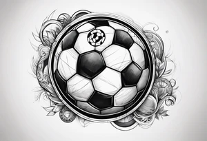 Soccer ball with the world is yours letter tattoo idea