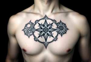Four elements geometric tattoo idea
