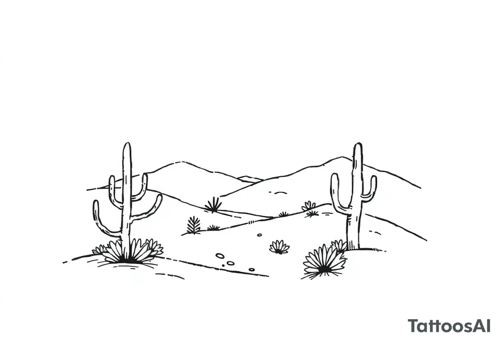 Desert landscape tattoo idea