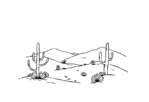 Desert landscape tattoo idea