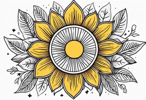 sunshine with rays

old school vintage simple traditional design with vintage flowers surrounding
bold color simple tattoo idea