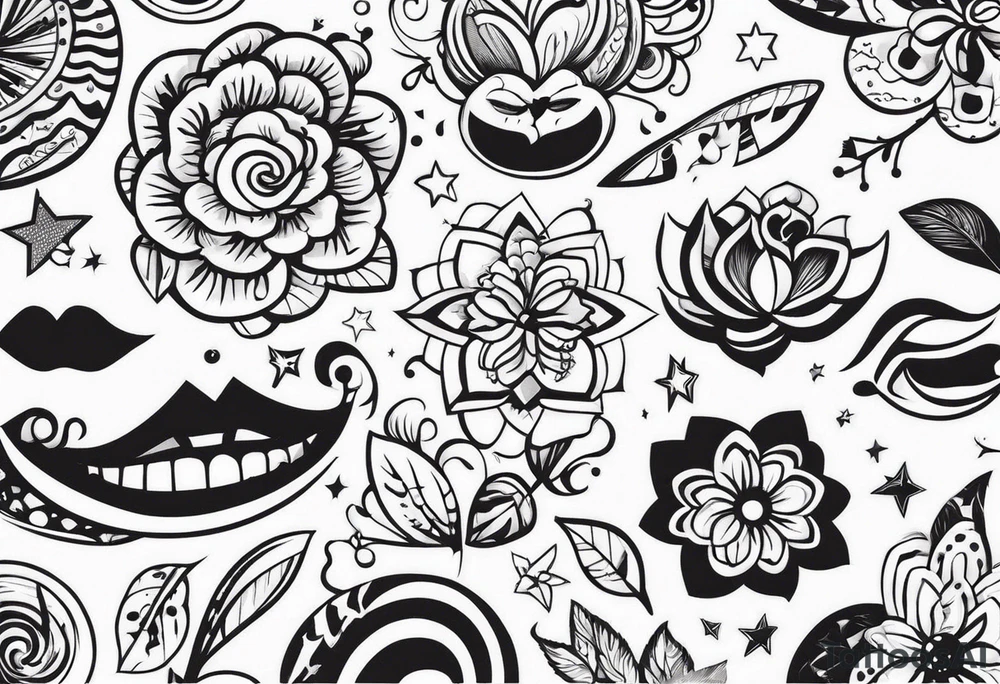 Глаза и рот жуткое tattoo idea