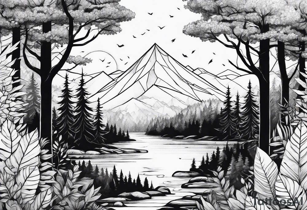 forest on the edges tattoo idea