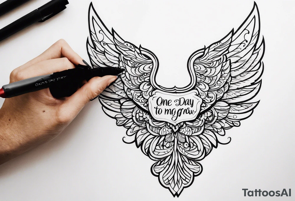 "One day, i am going to grow wings" tattoo idea