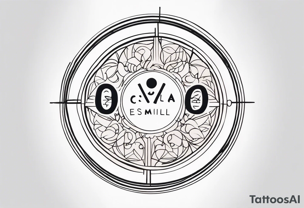 the words Oscar Embla & Emil in a circle tattoo idea