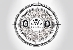the words Oscar Embla & Emil in a circle tattoo idea