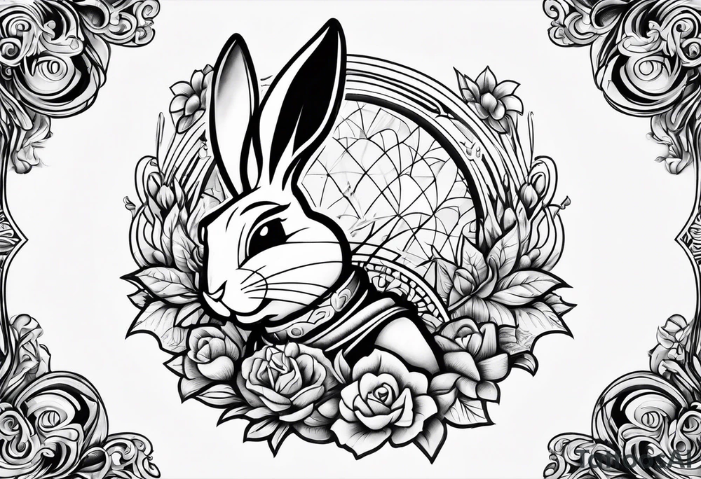 Chicano style bugs bunny tattoo idea