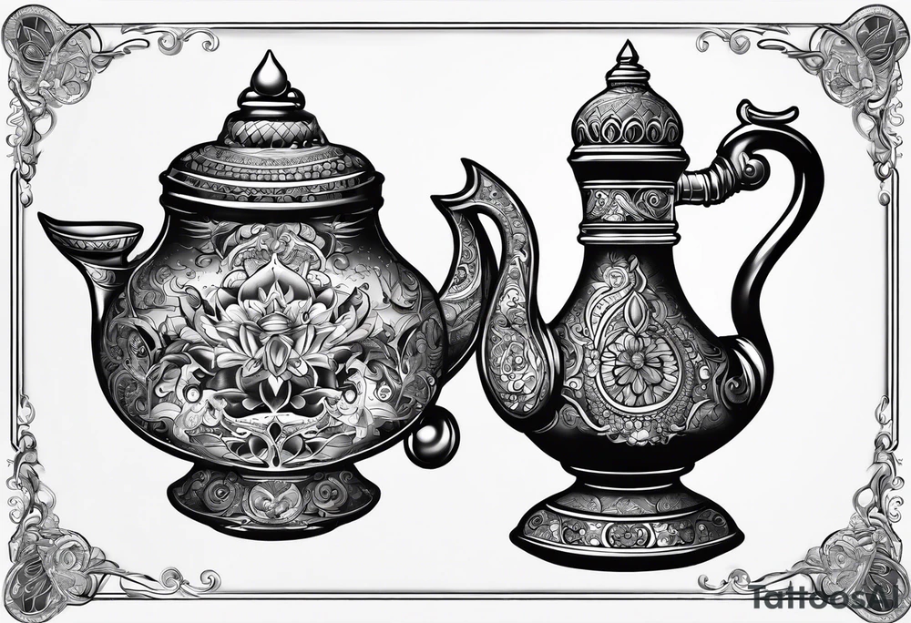 magic lamp from aladdin tattoo idea