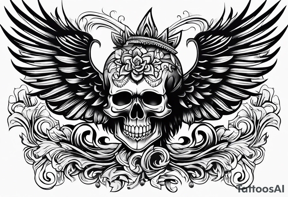 Phoenix mexican skullstyle tattoo idea