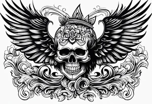 Phoenix mexican skullstyle tattoo idea