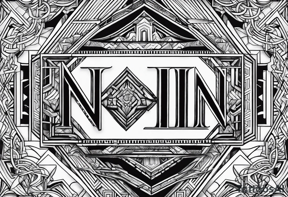 Write the word NAIN in a creative way tattoo idea