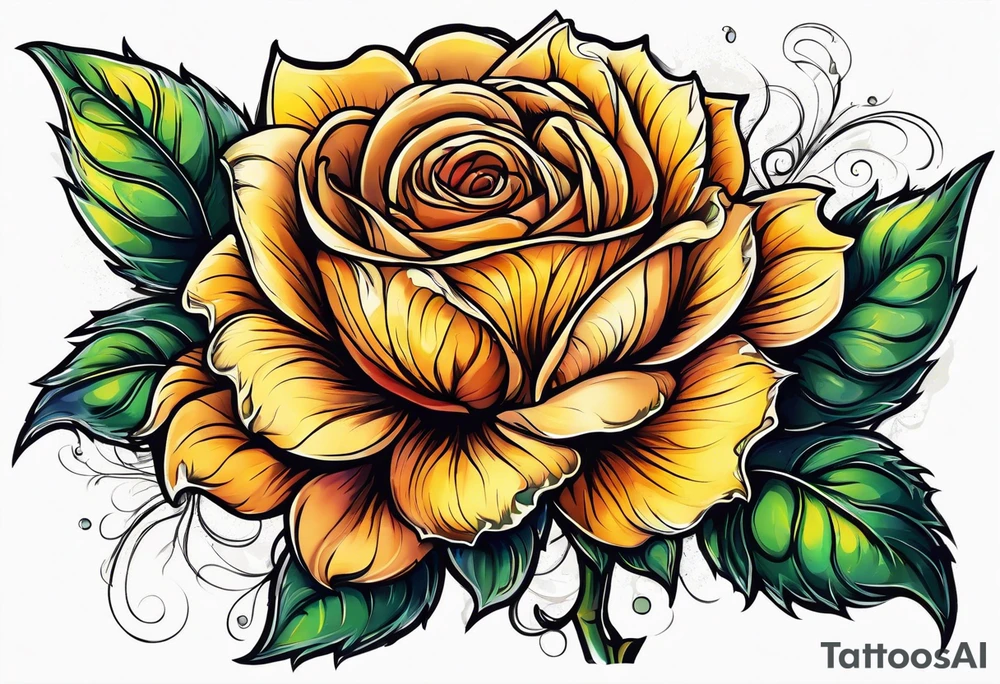 flower rose , sunflower, tattoo idea