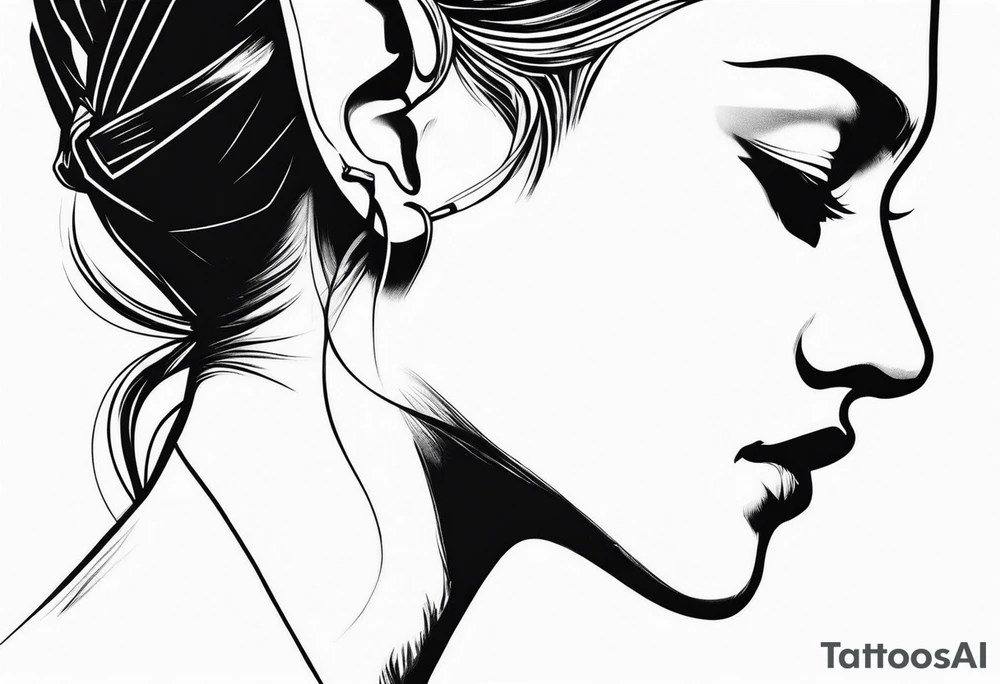 pointed ears elf faceless profile tattoo idea