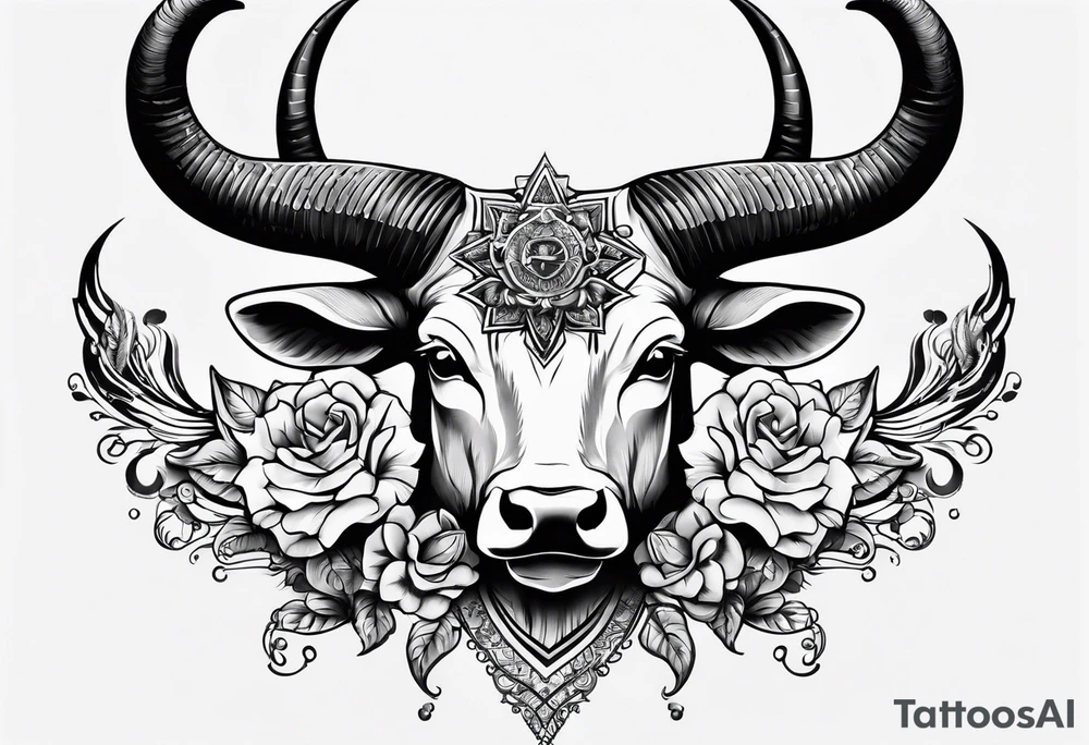 horns with date incorporated 04-02-85 tattoo idea