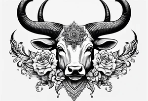 horns with date incorporated 04-02-85 tattoo idea