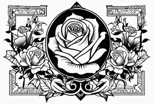 tattoo with the dates 1980 1960 1986 with roses tattoo idea