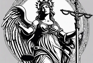 lady justice with wing tattoo idea