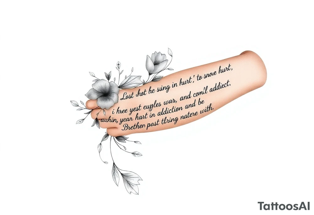 Lost who is hurt and trying to recover from addiction with quotes tattoo idea
