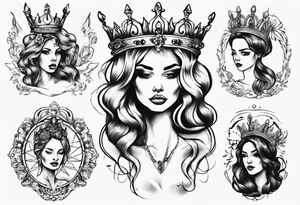 lady with a crown tattoo idea