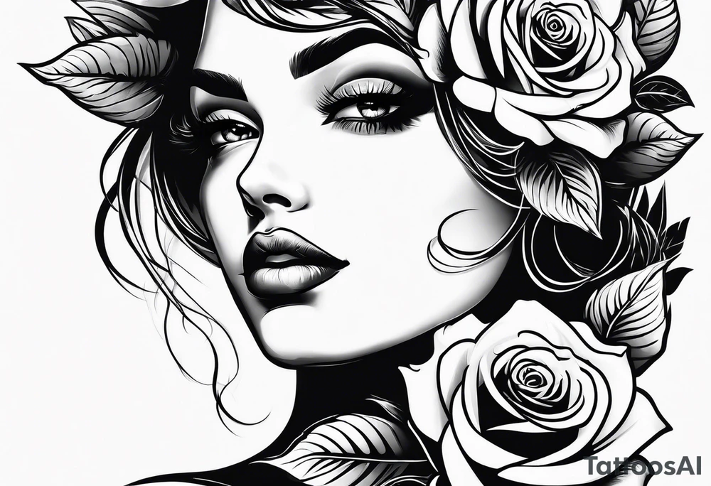 Rose Headed Girl tattoo idea