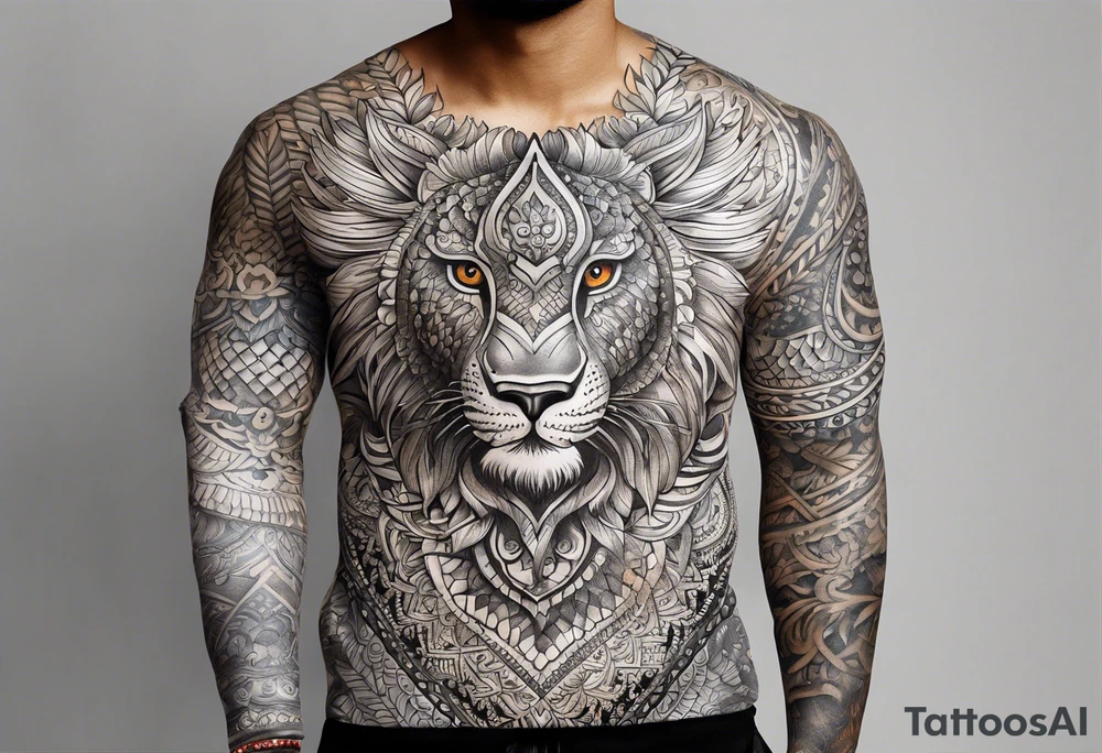 Long sleeve tattoo for a Srilankan living in the UK tattoo idea