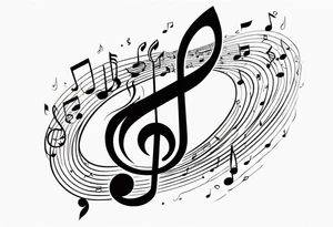 music note sleeve tattoo idea