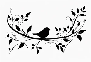 Small birds and vines tattoo idea