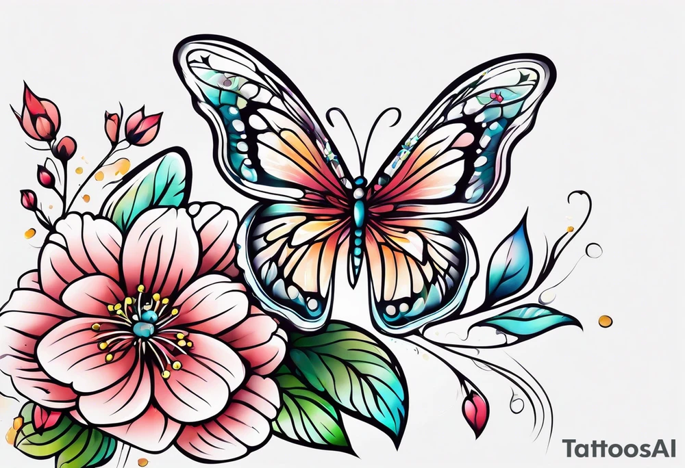 Small micro flower tattoo idea